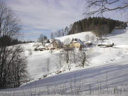 Blick vom Haldenweg von Norden zum Heitzmannhof am 1.2.2004