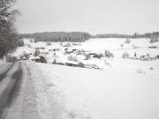 Blick nach Nordosten auf Rudenberg am 19.1.2004 - vorne der Kirnerhof