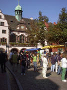 Blick nach Westen ber die Kaisersthler Infostnde zum Rathaus Freiburg