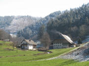 Blick nach Nordosten zum Mathislehof im Ibental am 6.4.2006