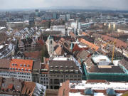 Tele-Blick nach Westen zum Rathaus und Kaiserstuhl am 12.3.2006