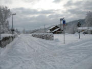 Blick von der Lindenmatte nach Osten zum Littenweilermer Bahnhof am 5.3.2006 - Schnee, Schnee, Schnee