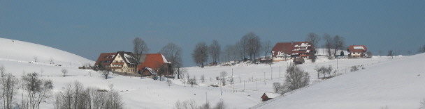 Tele-Blick vom Haldenweg nach Westen zu St.Peter-Rohr mit Dieselhof (links) und Rohrerhof am 15.3.2006