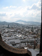 Blick von der M�nsterturm-Galerie nach S�dwesten �ber die Altstadt am 12.3.2006