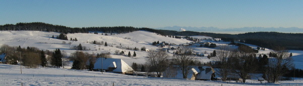 Blick nach Sden ber Unteribach zu den Alpem am 21.12.2007