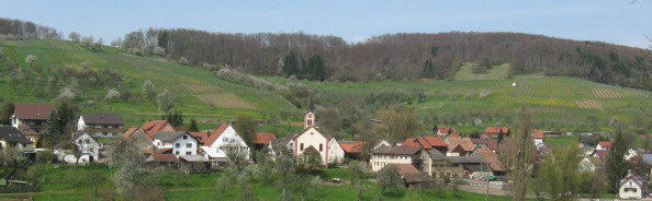 Blick nach Norden �ber Feuerbach zum R�ttenen (543 m) am 17.4.2008