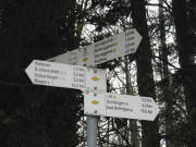 Blick nach S�dwesten am Wegweiser "Stelli 427 m"