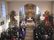 Blick von der Empore zum Altar der Wallfahrtskirche Lindenberg am 6.1.2008