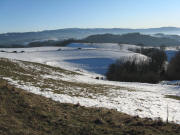Blick vom Weberh�usle nach S�dosten �ber Abzweig "Neubauern Ebel" (links) zum Feldberg am 11.1.2009