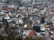 Blick vom Tuniberg-H�henweg nach Westen auf Niederrimsingen am 16.2.2010