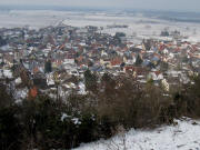 Blick vom Tuniberg-H�henweg nach Westen auf Niederrimsingen am 16.2.2010
