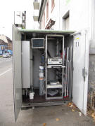 Feinstaub-Messeinrichtung an der B31 bei Brauerei Ganter Freiburg am 4.11.2010