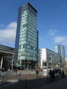 Freiburg-Hauptbahnhof am 28.1.2011: Blick nach Nordosten �ber die Bismarck-Allee