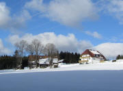 Blick nach Nordwesten zum Moosh�usle und Mooshof (links) am 3.1.2011