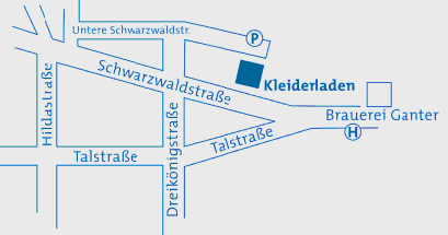 Anfahrsplan zum Kleiderladen - Schwarzwaldstrasse 31