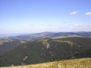 Belchengipfel - Blick nach Norden: Hohtannen (1249 m), Trubelsmattkopf (1281 m), Schauinsland (1284 m)