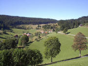 Blick vom Heubronner Tal nach Westen hoch zum Haldenhof 9/2003