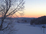 Sonnenaufgang - Blick vom Gschwinghof nach Osten �ber den Plattensee auf Neu Eck bei G�tenbach