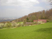 Blick nach Nordosten zum Gasthaus Unterer Sch�nberger Hof  am 11.4.2004