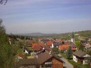 Blick nach Westen auf Bickensohl (oben Kirche von Oberrotweil)