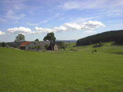 Blick nach Osten zum Hugenhof am 9.8.2995
