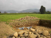 Blick nach Osten über die Ausgrabungen bei Zarten am 5.9.2005