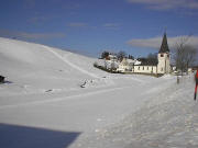 Blick nach Norden zur Kirche Neukirch am 7.2.2005