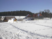 Blick nach Osten zum Gasthaus Hirschen bei Neueck