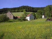 Blick nach Norden zum Fre�lehof im Mai 2005