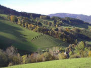 Blick �ber den Oberhof nach S�den im Weilersbach am 27.10.2005