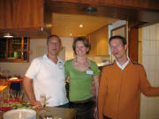 Wolfgang Funke. Anja Speck und Tobias Kurzeder am 29.4.2005 in der H�tte