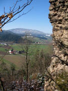 Tele-Blick nach Süden von der Wiesneck über Jockelshof nach Burg-Höfen am 6.4.2006