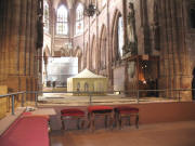 Blick nach Osten �ber das Provisorium zum Zelt und Hochaltar am 22.8.2006 