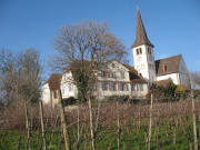 Blick nach Norden zu Kirche und Schlo� Biengen am 28.12.2006