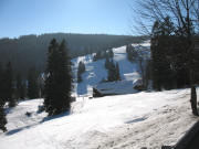 Blick nach S�den �ber die Menzenschwander H�tte zum Zellerhang am 4.2.2006