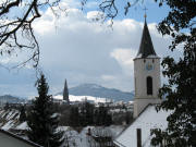 Tele-Blick nach S�den bei der Herdemer Kirche zu M�nster und Sch�nberg am 1.3.2006