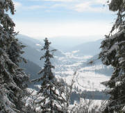 Blick nach Süden vom Fernsikwanderweg Hinterzarten-Schluchsee nach Menzenschwand am 13.2.2006
