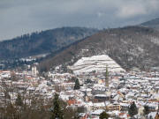 Blick vom Lorettoberg nach Nordosten auf Freiburg und den Schlo�berg am 1.3.2006