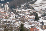 Blick nach Nordosten zum Schwabentor (links) und Greiffenegg (rechts) am 1.3.2006