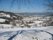 Blick nach Norden �ber V�rlinsbach und Oberried ins Dreisamtal am 26.2.2006