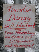 Denaj-Plakat am Littenweiler Dorfplatz am 27.1.2006