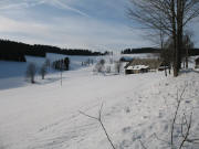 Blick nach Westen �ber Kellerhof und Josenhof zur Doldenhof-M�hle links oben am 7.1.2006