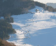 Tele-Blick von Todtnauberg über Todtnau zum Hasenhorn am 2.2.2006