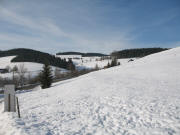 Blick vom Fallerhof nach Nordwesten ins Einsiedel hoch zu Josenhof und Doldenhof am 8.1.2006