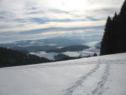 Blick nach S�den �ber den Kapfenmathishof (Dach) und Fallerhof zum Feldberggebiet am 29.1.2006