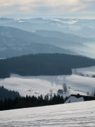 Blick �bers Dach des Kapfenmathishofs und Dieschenh�usle zum Feldberg am 29.1.2006