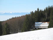 Blick nach Westen über Schullandheim Lueginsland auf dem Schauinsland zu den Vogesen am 10.1.2006