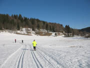 Blick nach Nordosten �ber die Seebachtal-Loipe zum Heizmannshof am 16.1.2006