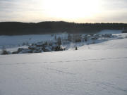 Blick nach Westen auf Waldau um 16 Uhr am 6.1.2005 - die Sonne verschindet