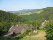 Blick von Elbenschwand-Vorderdorf nach S�dwesten auf Schwand (rechts) und Sallneck am 13.6.2006